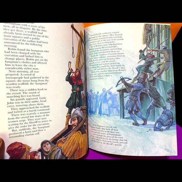ROBIN HOOD VINTAGE 90s HARDCOVER BOOK GREAT ILLUSTRATIONS DERRYDALE  BOOKS - Picture 11 of 16